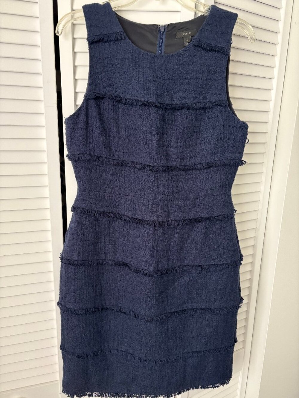 J. Crew - Tweed - Sheat - Layered - Sleeveless Dress - Blue - Size 12.